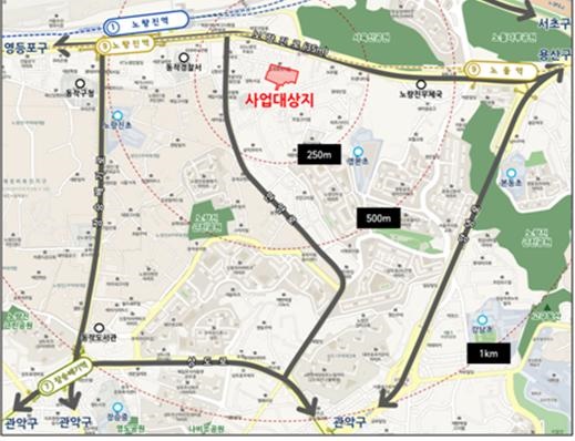 [출처=뉴스1]노량진 역세권 청년주택 위치도